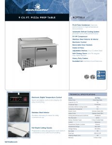 Kelvinator KCHPT50.6 48" One Door Refrigerated Pizza Prep Table