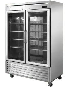 Hinged Glass Two Door Cooler Blue Air BSR49G-HC