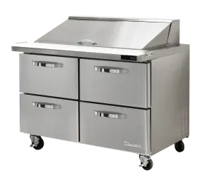 Mega Top Prep Table with 4 Drawers BLUE AIR BLMT48-D4-HC