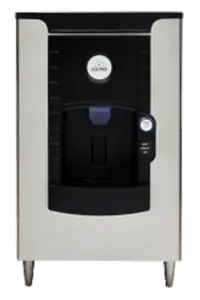 A 30-inch wide ICETRO ID-H250-30 stainless steel hotel ice dispenser with a simple push-button front.