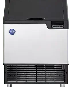 Front view of the 26-inch wide ICETRO IU-0170-AC stainless steel undercounter full-cube ice machine.