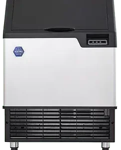 Front view of the 26-inch wide ICETRO IU-0220-AC stainless steel undercounter full-cube ice machine.