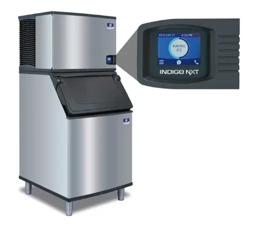 A 30-inch wide commercial modular ice machine featuring a stainless steel exterior and an EasyTouch digital display.