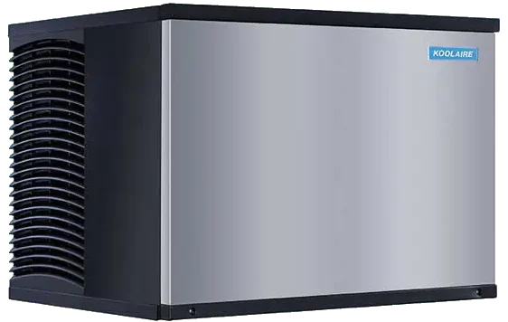 Front view of a modular ice machine head featuring a stainless steel finish and a front-access air filter.