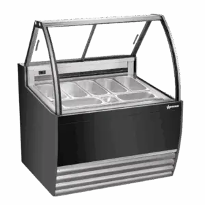 41" BLACK Gelato Display Case OMCAN FR-CN-0007B with 7 Pans