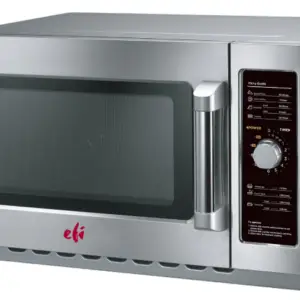A large 34L EFI MW-341000120-D commercial medium-duty microwave oven with a stainless steel finish and manual dial control.