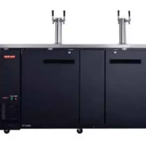 A commercial beer dispenser with two dispensers.