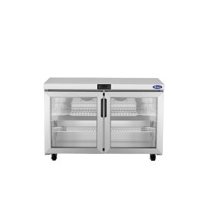 Atosa brand dual glass door all stainless steel under the counter cooler