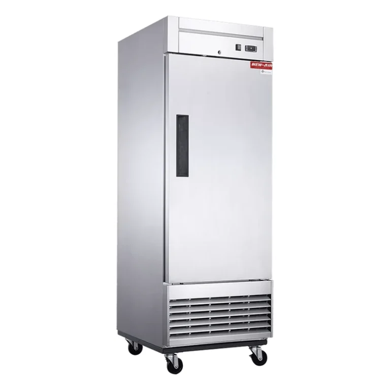 New Air NSR-050-H commercial stainless steel single door reach-in refrigerator